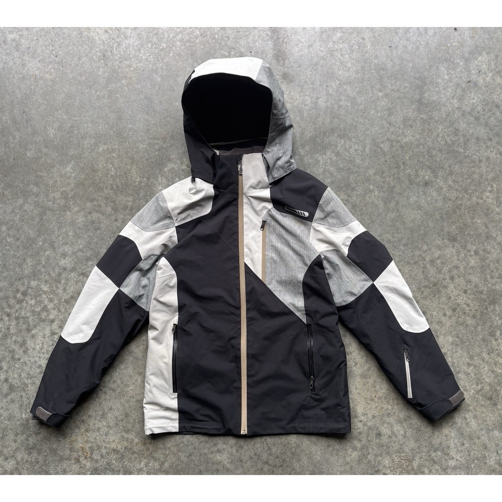 Spyder Men's Leader Small Gray Herringbone Waterproof Insulated Ski Jacket